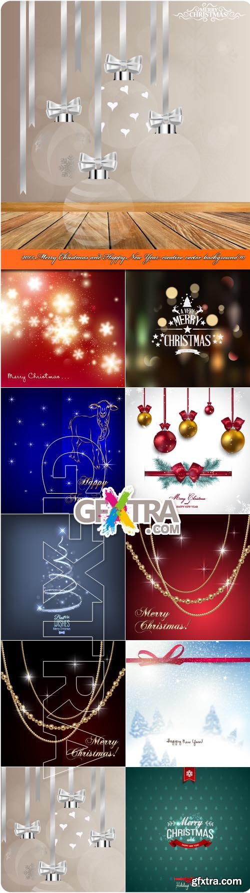 Merry Christmas and Happy New Year creative vector background 10