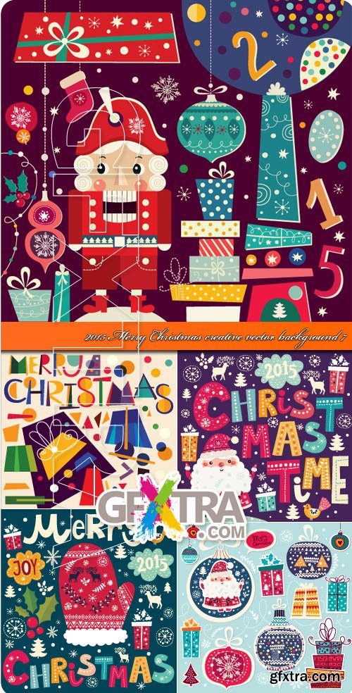 2015 Merry Christmas creative vector background 7