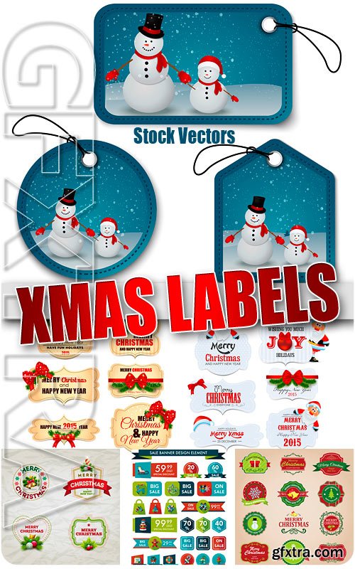 Xmas labels 3 - Stock Vectors
