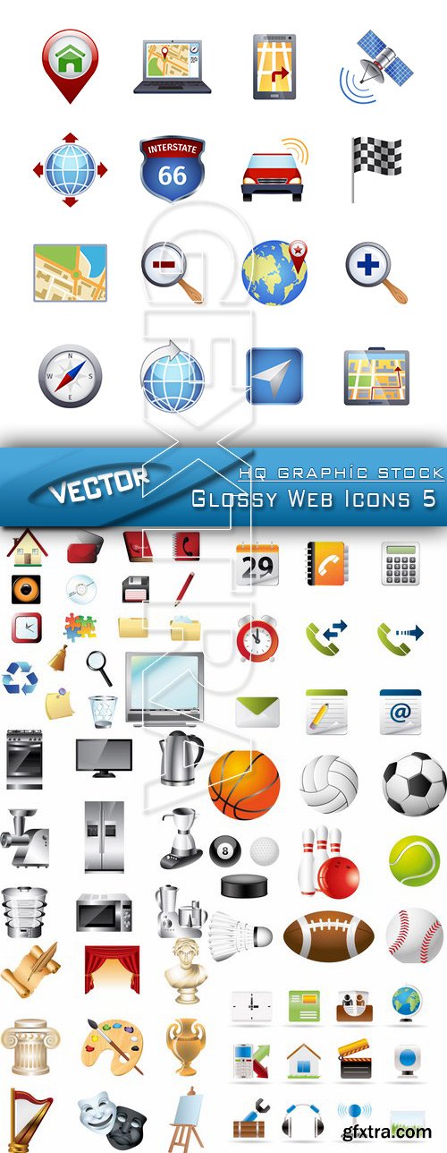 Stock Vector - Glossy Web Icons 5