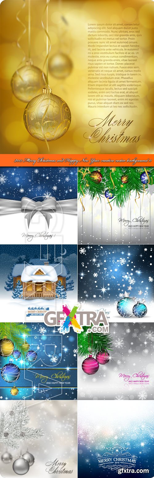 Merry Christmas and Happy New Year creative vector background 11