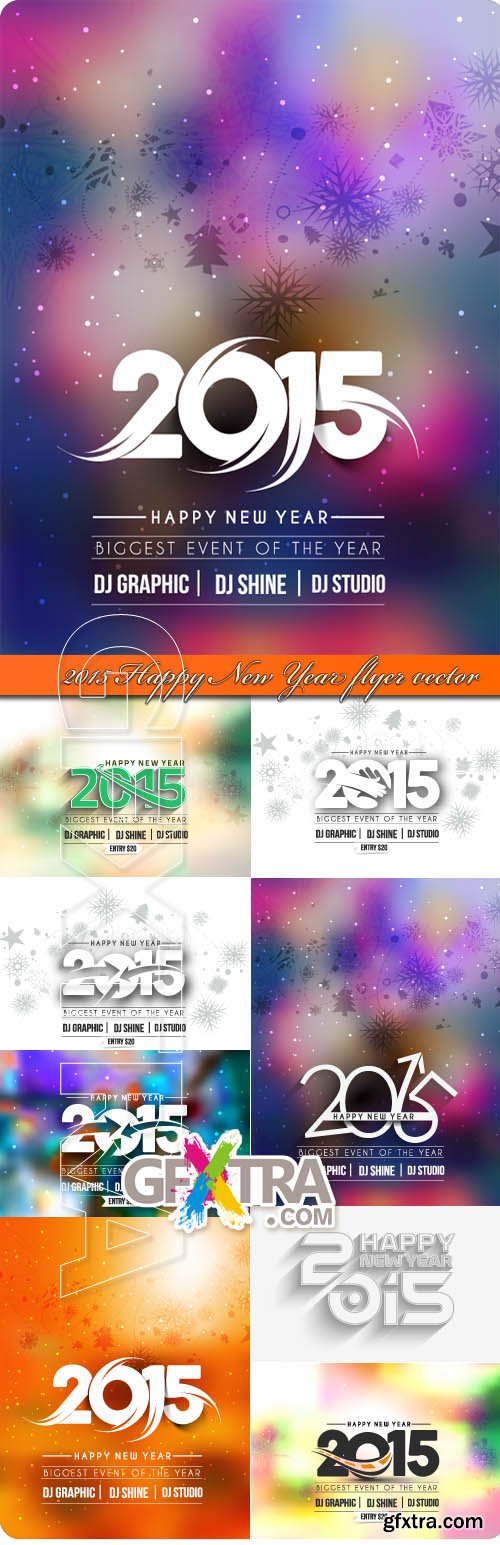 2015 Happy New Year flyer vector