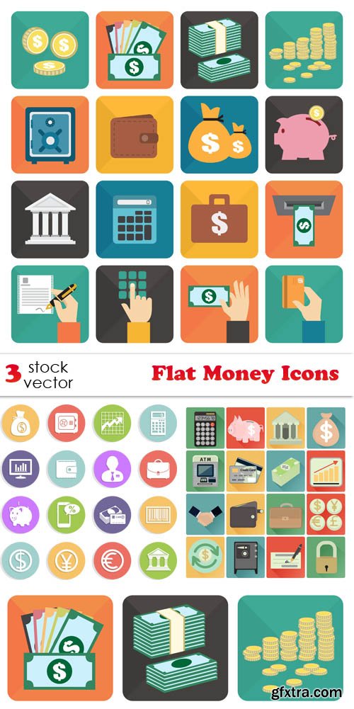 Vectors - Flat Money Icons