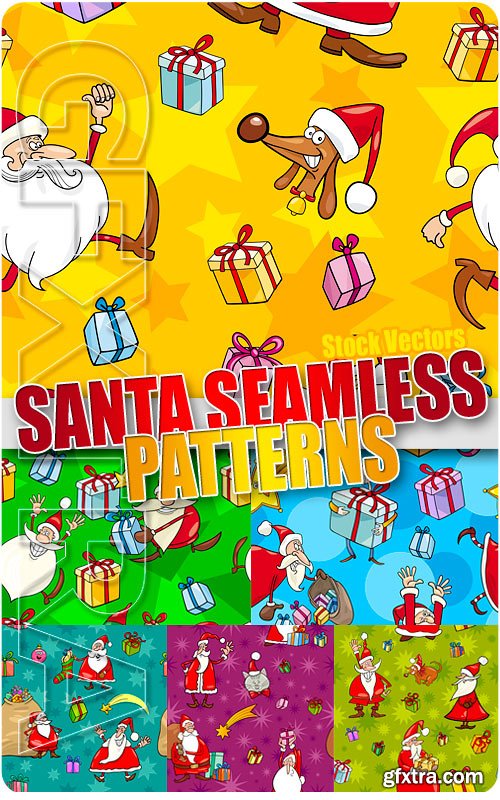 Santa seamless pattern 2 - Stock Vectors