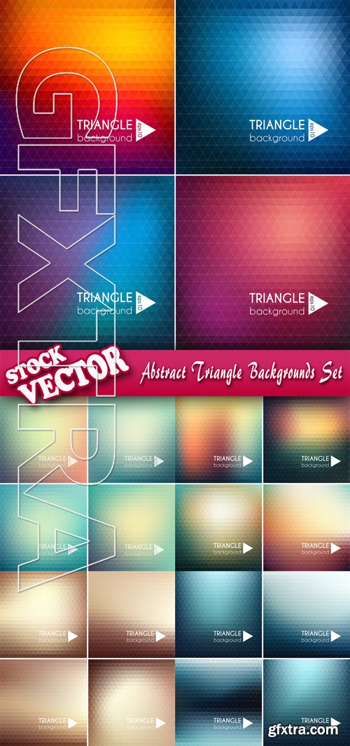Stock Vector - Abstract Triangle Backgrounds Set
