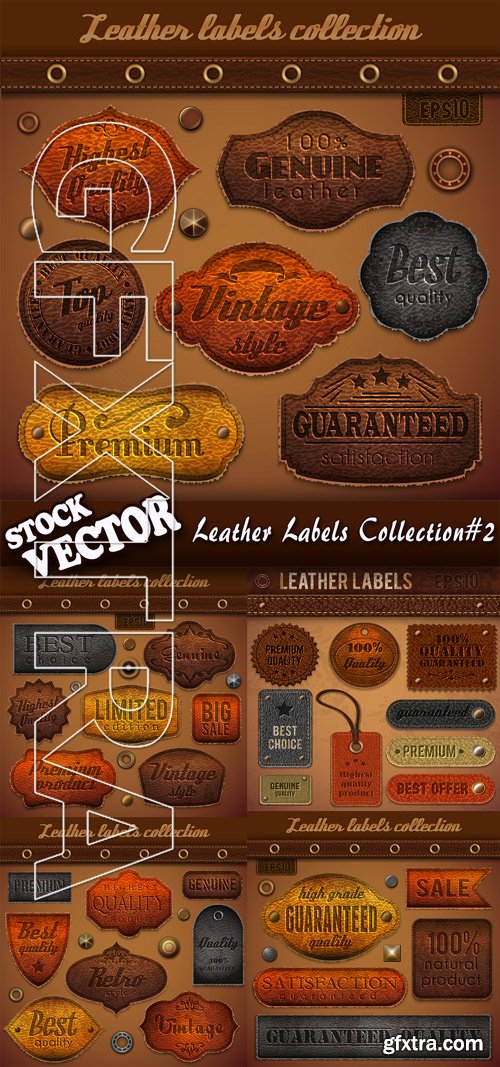 Stock Vector - Leather Labels Collection#2