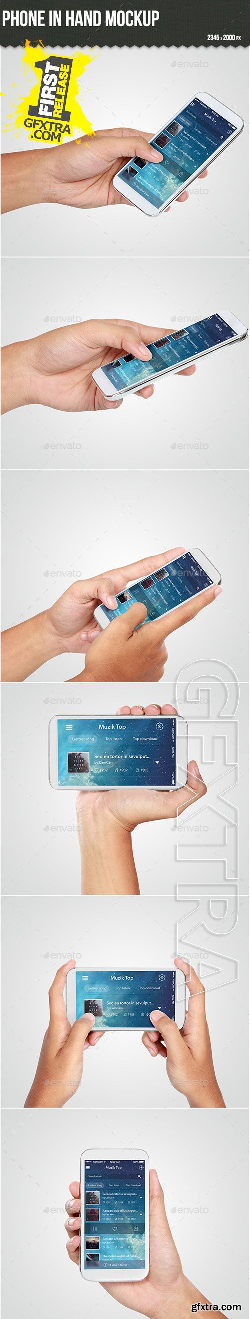 GraphicRiver - Phone in Hand Mock-up 9783814