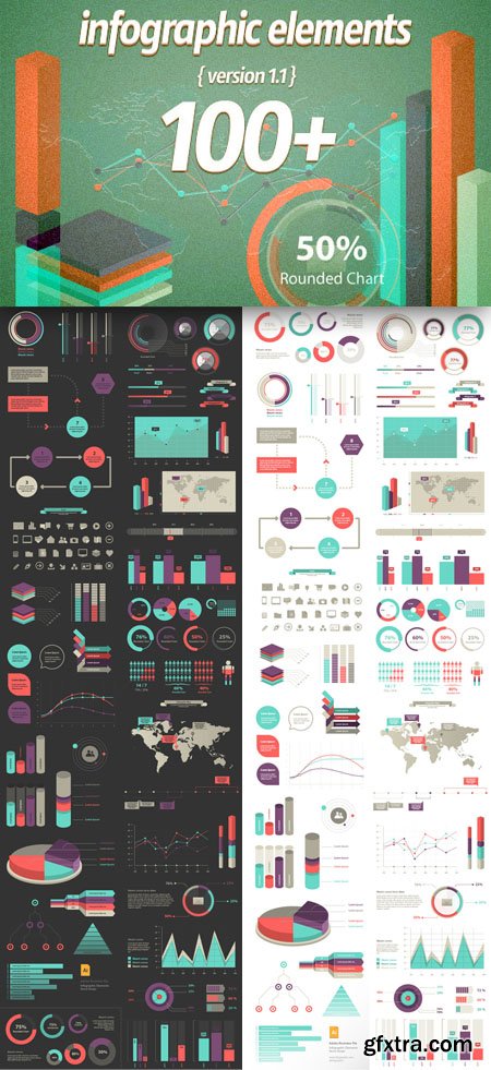 100+ Infographic Elements in Vector