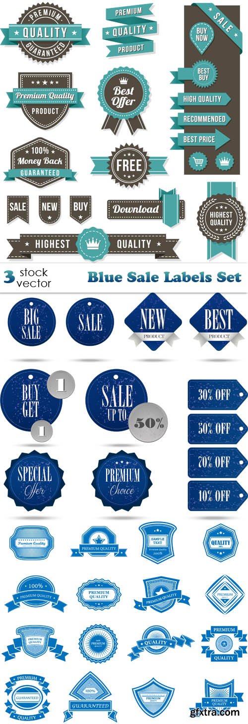Vectors - Blue Sale Labels Set
