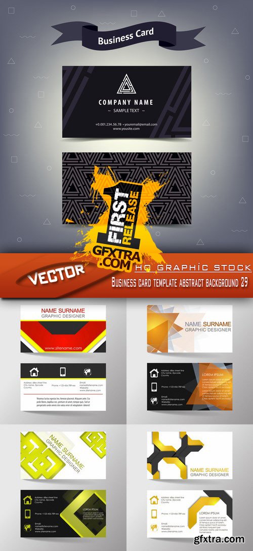 Stock Vector - Business card template abstract background 29