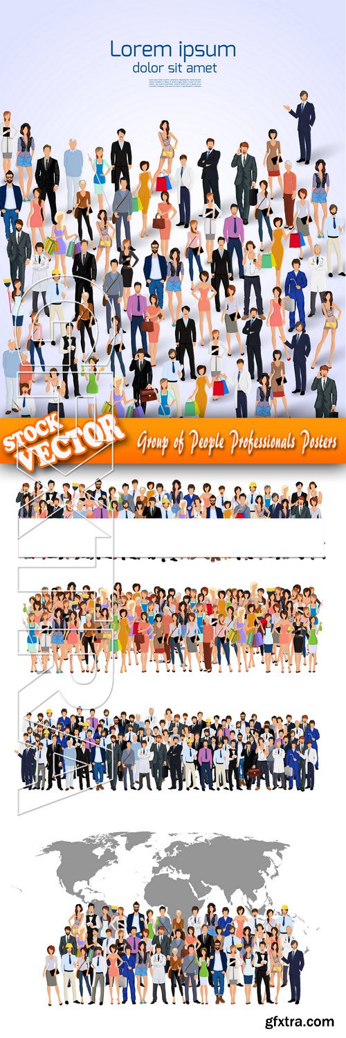 Stock Vector - Group of People Professionals Posters