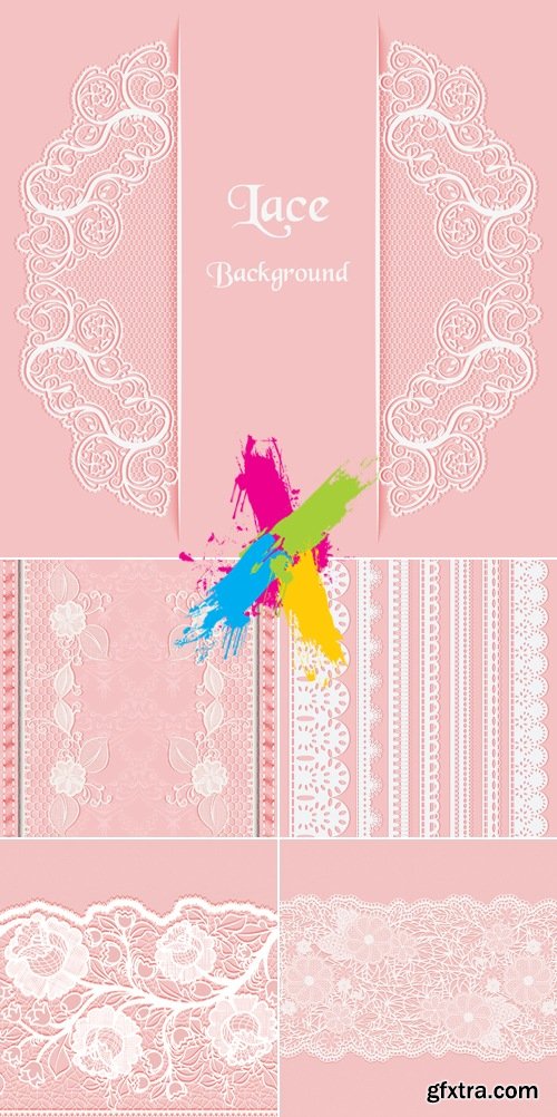 White Lace Backgrounds Vector 2