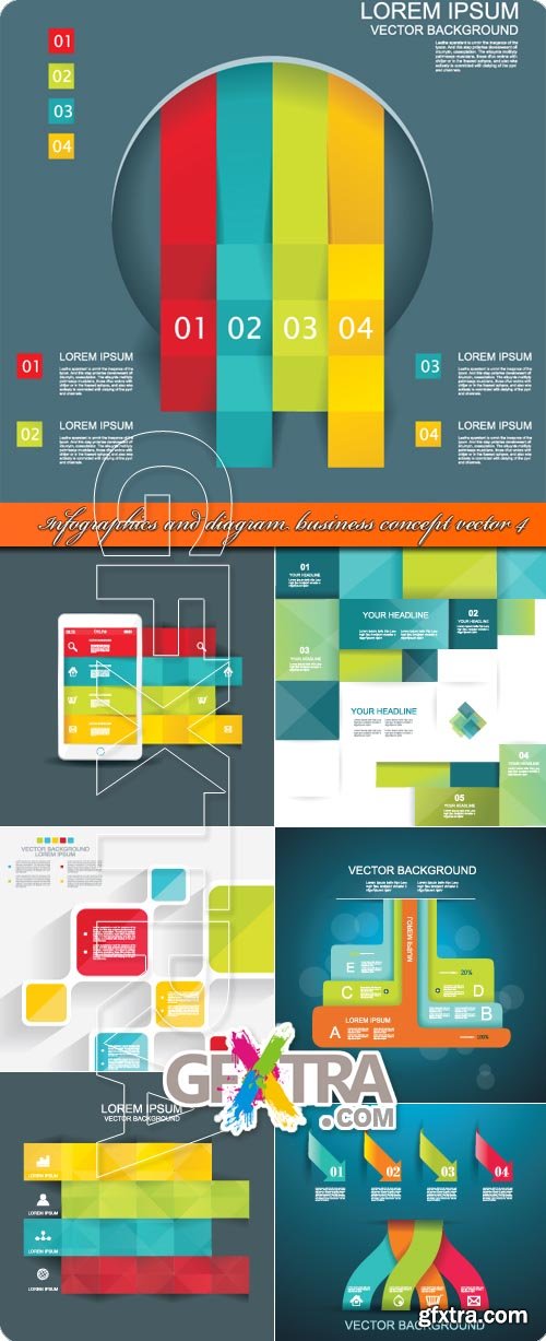 Infographics and diagram business concept vector 4