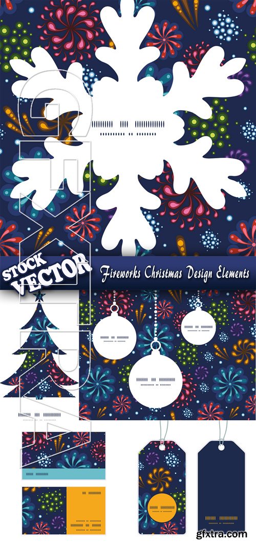 Stock Vector - Fireworks Christmas Design Elements