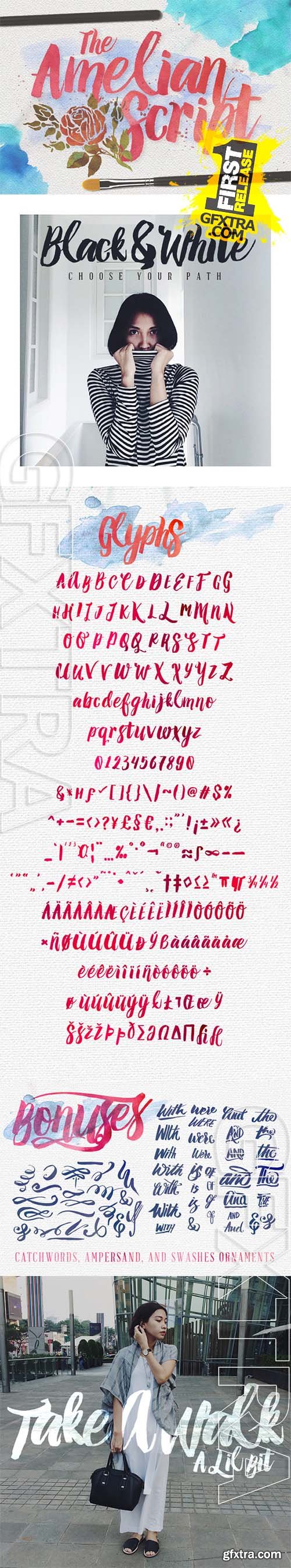 CM Amelian Script Typeface 109080