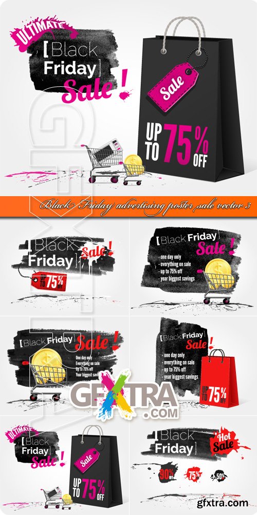 Black Friday advertising poster sale vector 3
