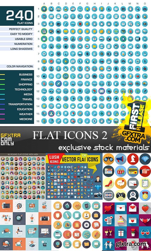 Flat Icons 2 - Design Vector Collection 25xEPS