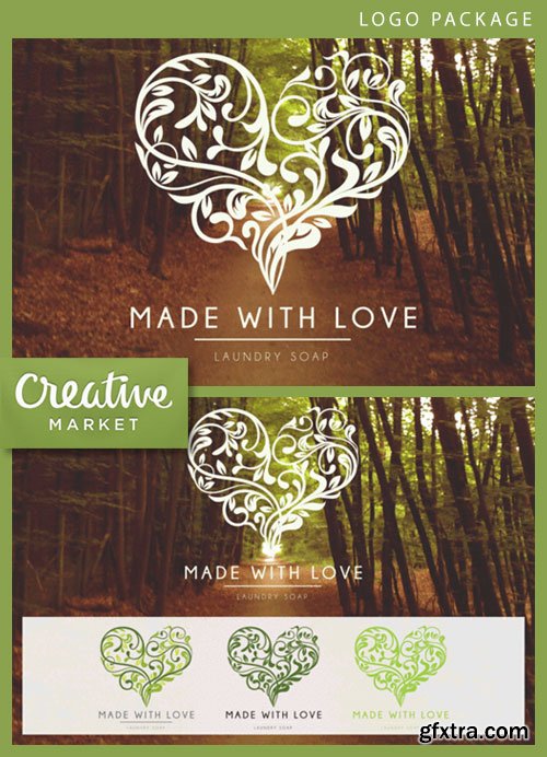 Logo package CM 50091 [Heart, Green, Vines, Love]