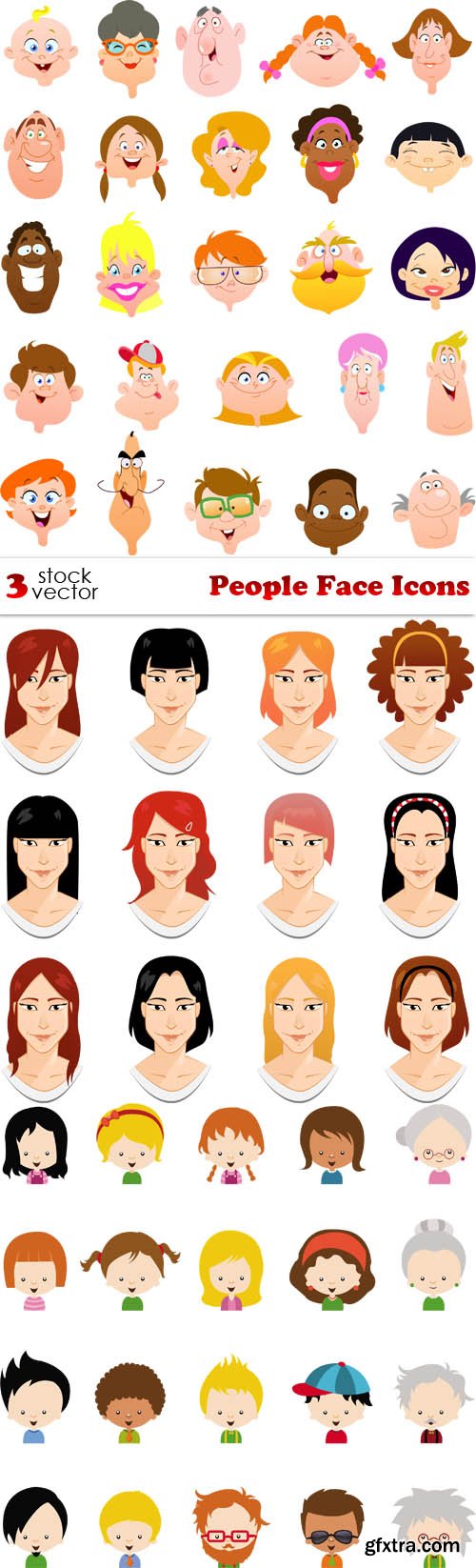 Vectors - People Face Icons