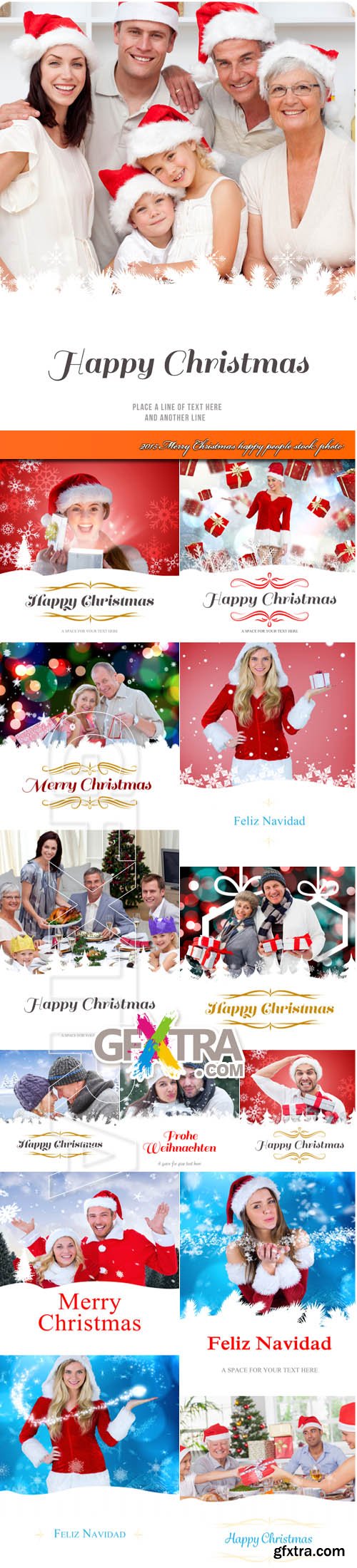2015 Merry Christmas happy people stock photo