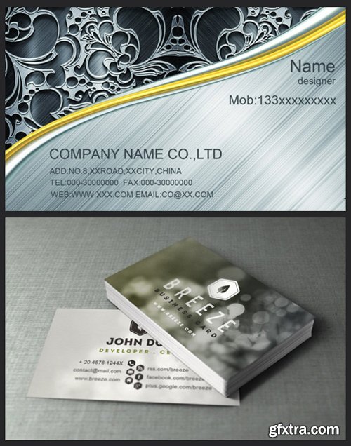 Metal & Elegant Business Cards - PSD templates