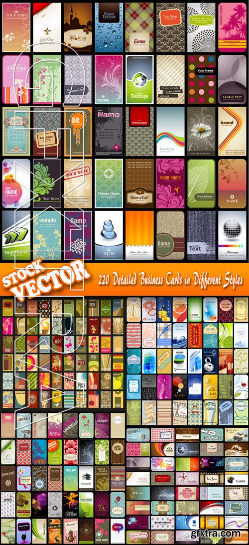 Stock Vector - 220 Detailed Business Cards in Different Styles