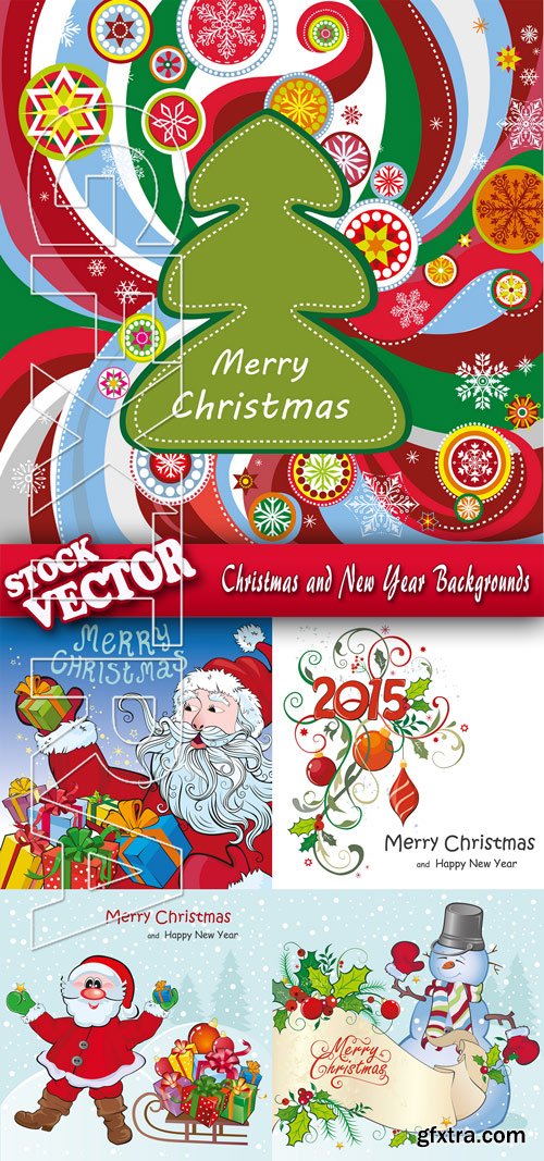 Stock Vector - Christmas and New Year Backgrounds