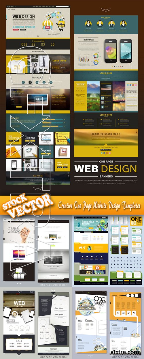 Stock Vector - Creative One Page Website Design Templates