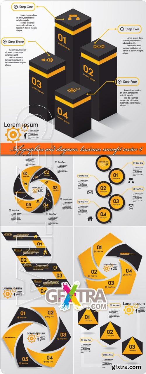 Infographics and diagram business concept vector 6