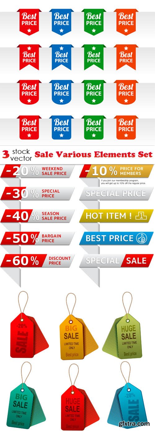 Vectors - Sale Various Elements Set