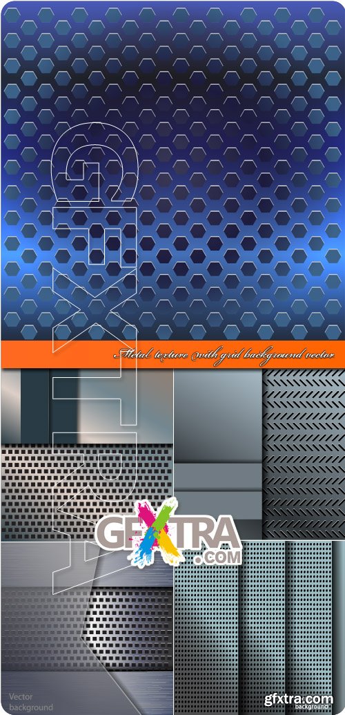 Metal texture with grid background vector