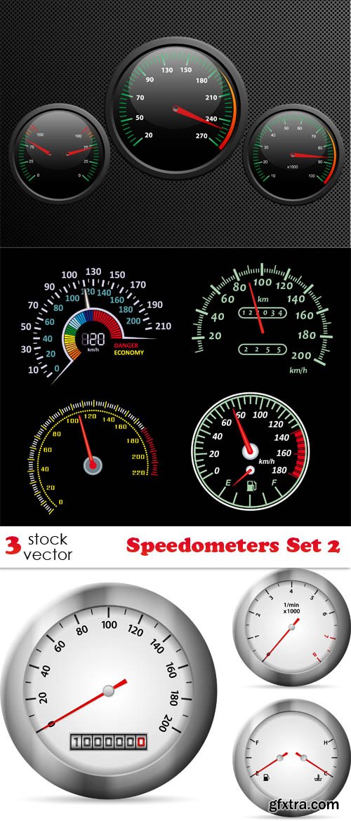 Vectors - Speedometers Set 2