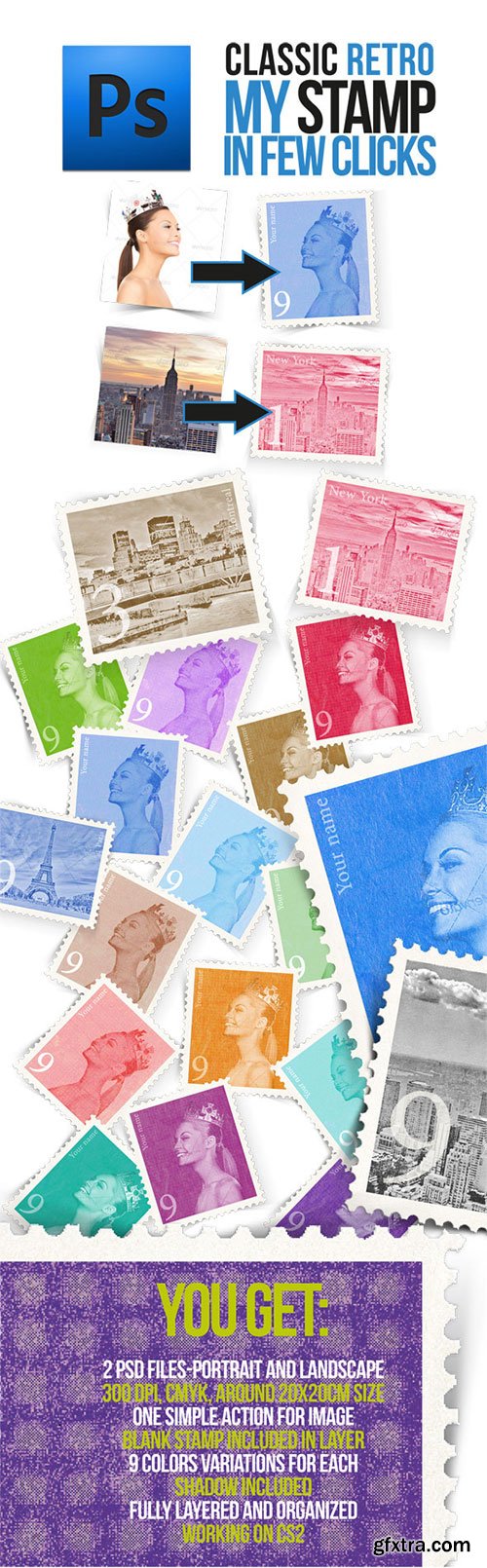 GraphicRiver - Retro Postage Stamp Template