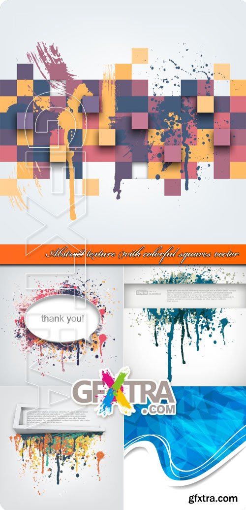 Abstract texture with colorful squares vector