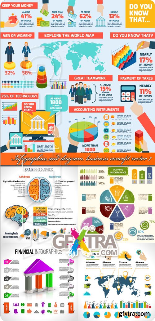 Infographics and diagram business concept vector 7