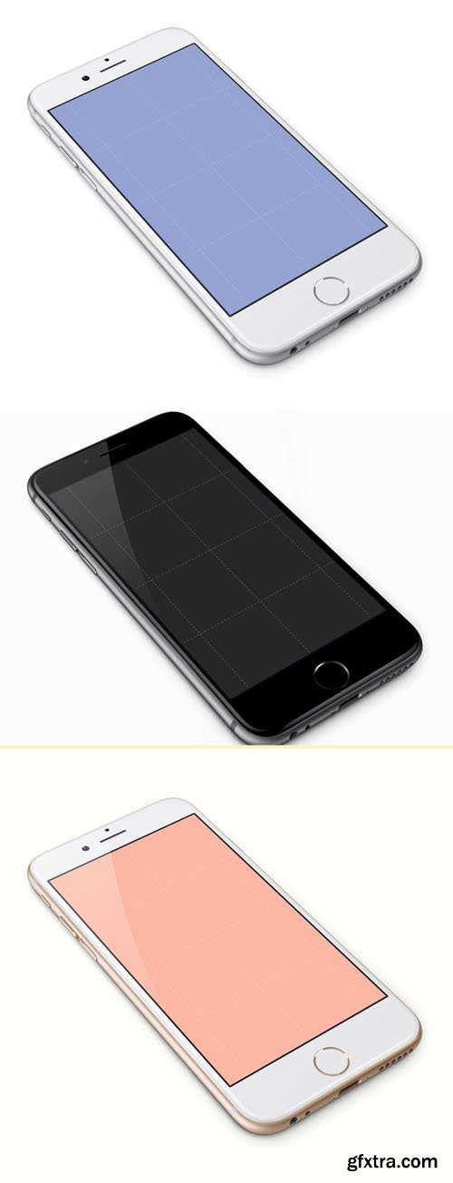 Black, White and Gold iPhone 6 PSD Templates