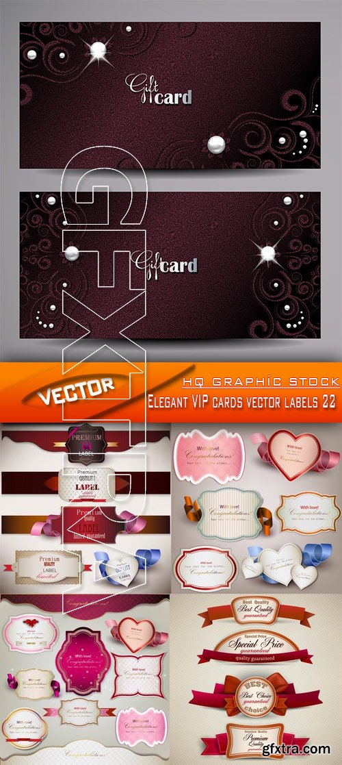 Stock Vector - Elegant VIP cards vector labels 22