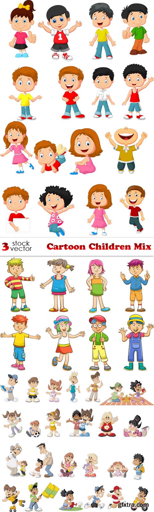 Vectors - Cartoon Children Mix 3