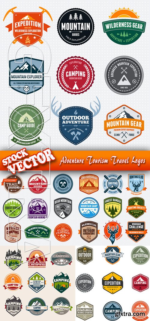 Stock Vector - Adventure Tourism Travel Logos