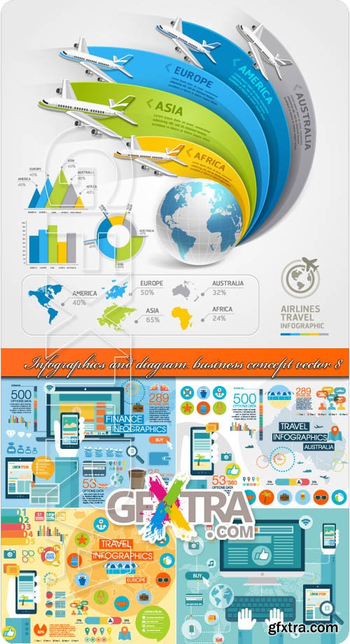 Infographics and diagram business concept vector 8