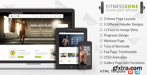 ThemeForest - Fitness Zone | Sports Template for Gym & Fitness - RIP