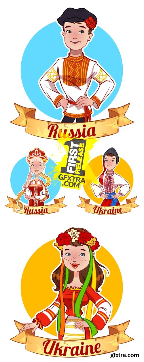 Russian & Ukrainian People Vector