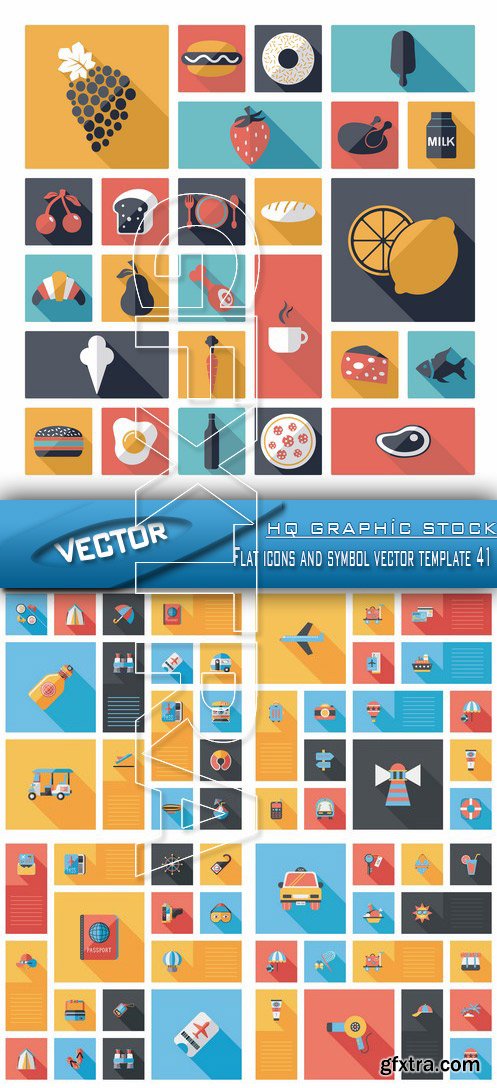 Stock Vector - Flat icons and symbol vector template 41
