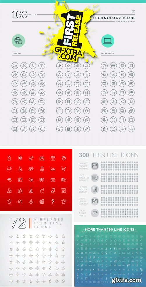 Amazing SS - Thin Line Icons, 25xEPS