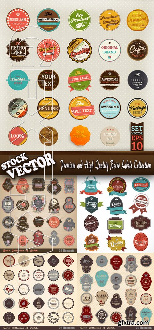 Stock Vector - Premium and High Quality Retro Labels Collection