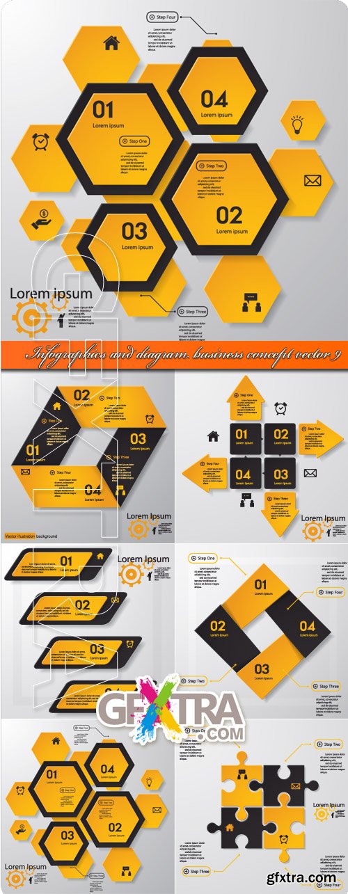 Infographics and diagram business concept vector 9
