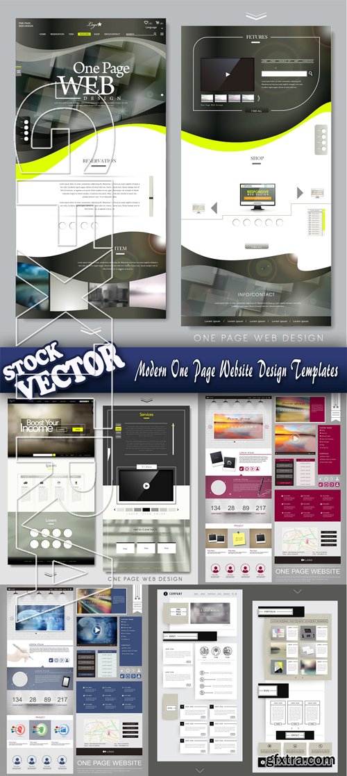 Stock Vector - Modern One Page Website Design Templates
