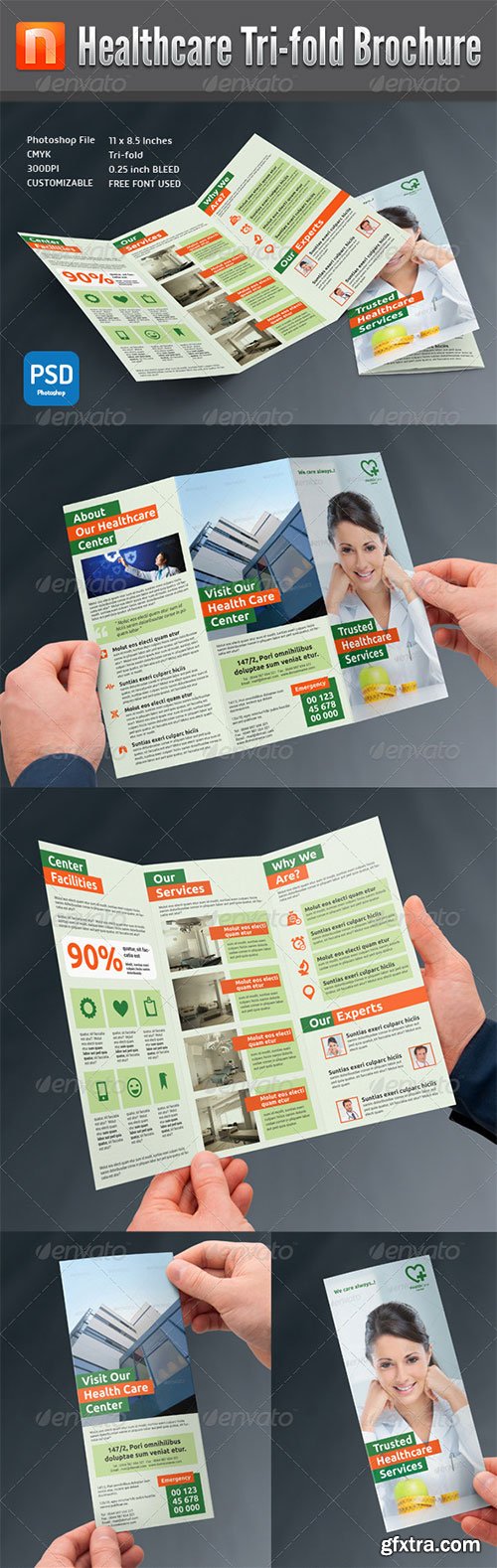 GraphicRiver - Healthcare Center Tri-fold Brochure V8