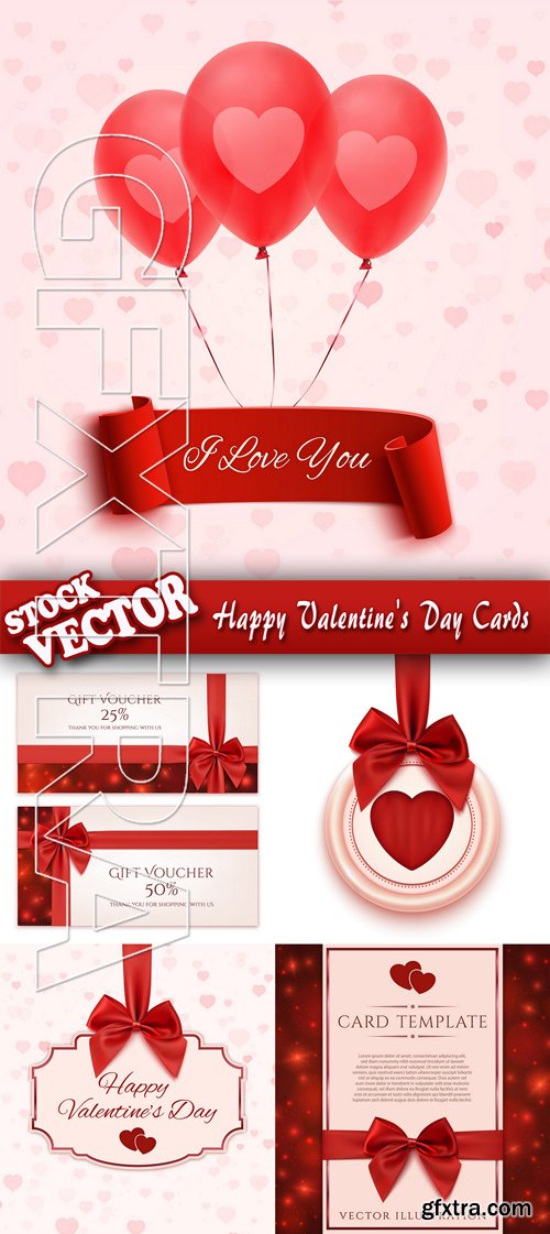 Stock Vector - Happy Valentine\'s Day Cards