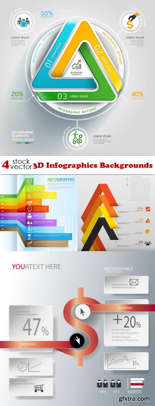 Vectors - 3D Infographics Backgrounds